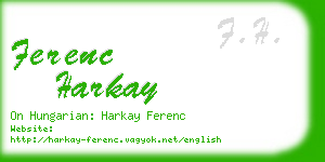 ferenc harkay business card